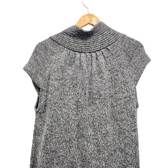 Lapis Womens Gray Cap Sleeve Knitted Front Pockets Cardigan Sweater Size Medium - Picture 6 of 12